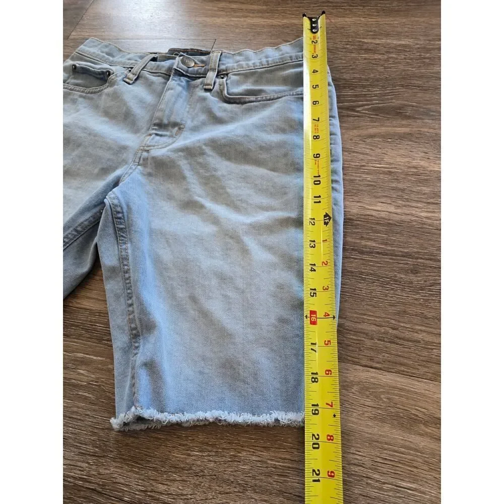 Original Use Skinny Jean Shorts Size 30 Light Wash Raw Hem Stretch Denim Y2K